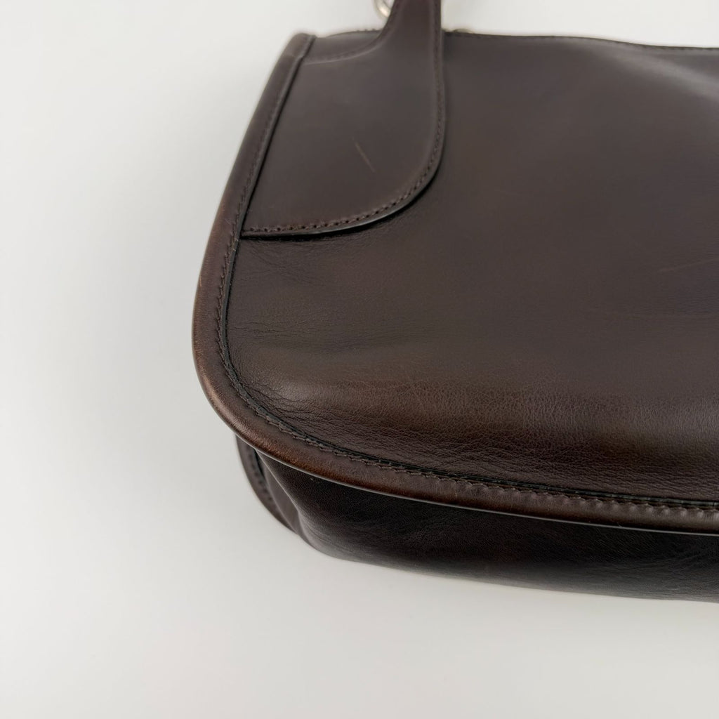 Prada Shoulder Bag Brown Leather Vintage — view 7