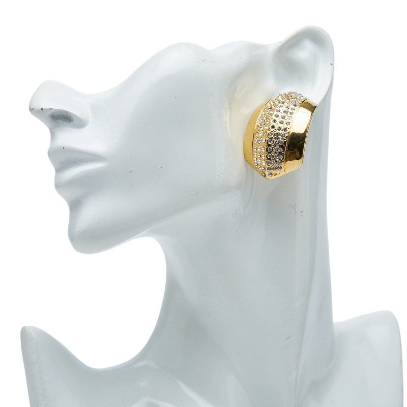 Celine Vintage Earrings Gold Rhinestone Plated — view 5