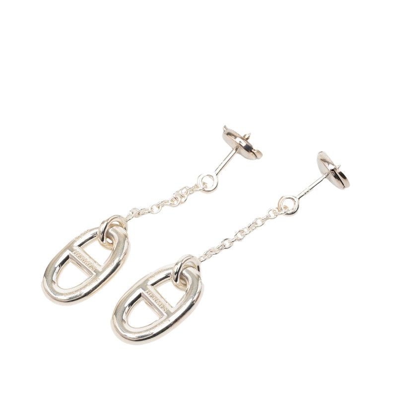Hermes Chaine D'ancre Earrings Silver