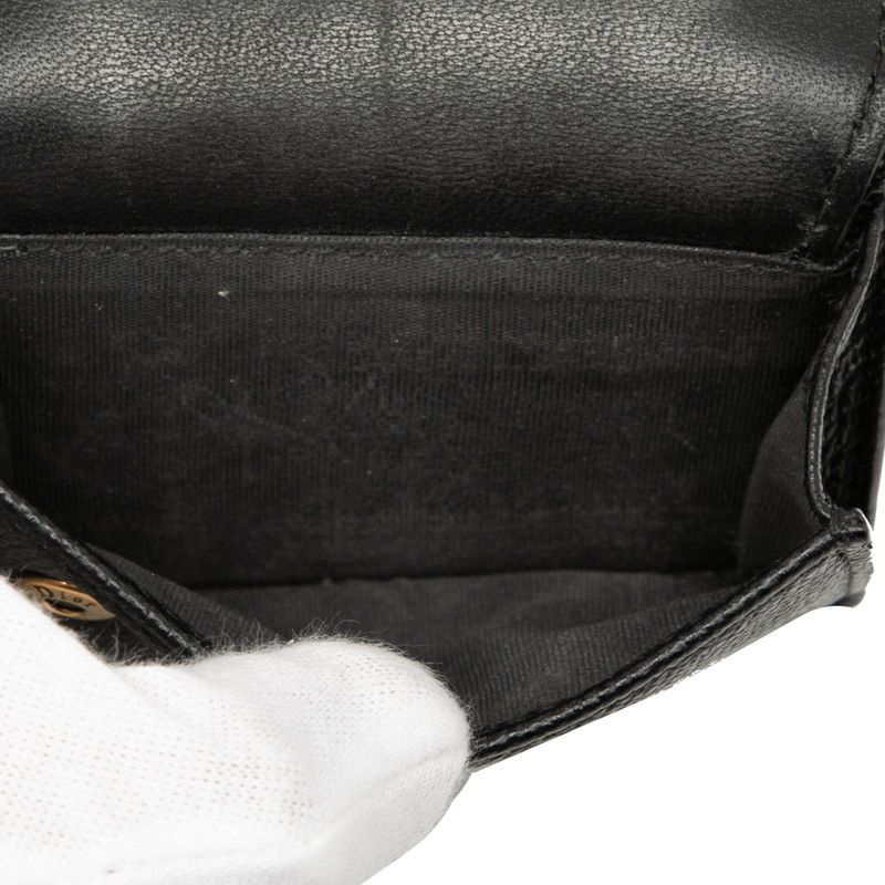 Dior Saddle Trifold Wallet Compact Black Gold Leather — view 5