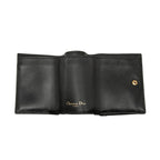 Dior Saddle Trifold Wallet Compact Black Gold Leather — view 4