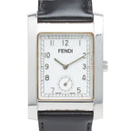 Fendi Classico Watch Silver Black Stainless Steel Leather