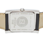 Fendi Classico Watch Silver Black Stainless Steel Leather — view 4