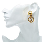 Celine Musical Note Round Earrings Gold Plated — view 5