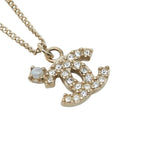 Chanel CC Logo Bracelet Gold Plated Faux Pearl Rhinestone — view 3