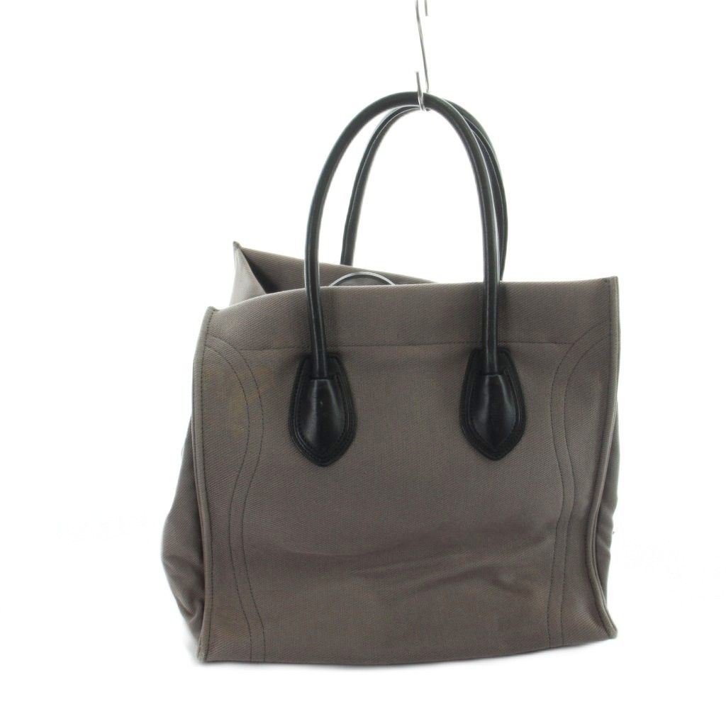 Celine Luggage Phantom Tote Hand Logo Canvas Leather Gray — view 2