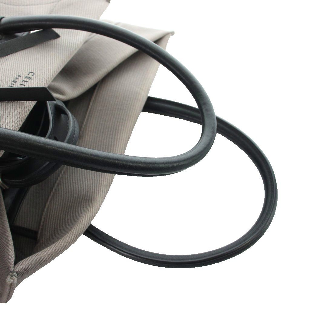 Celine Luggage Phantom Tote Hand Logo Canvas Leather Gray — view 3
