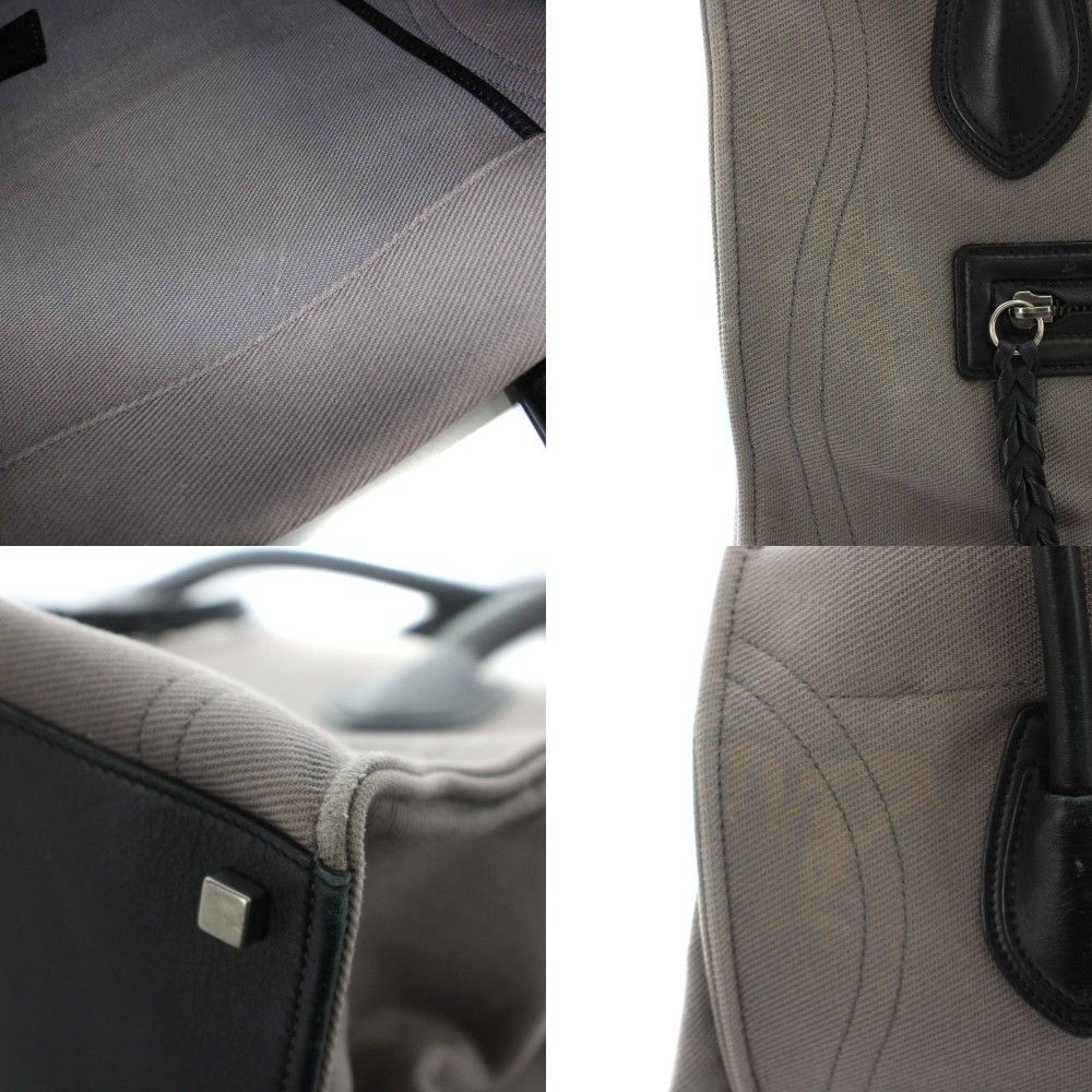Celine Luggage Phantom Tote Hand Logo Canvas Leather Gray — view 8