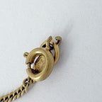 Chanel CC Logo Rhinestone Necklace Snowflake Faux Pearl Gold Pink — view 4