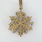 Chanel CC Logo Rhinestone Necklace Snowflake Faux Pearl Gold Pink — view 2