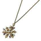 Chanel CC Logo Rhinestone Necklace Snowflake Faux Pearl Gold Pink