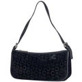 Celine C Macadam Pattern Handbag Suede Black