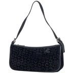 Celine C Macadam Pattern Handbag Suede Black