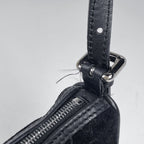 Celine C Macadam Pattern Handbag Suede Black — view 5