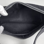 Celine C Macadam Pattern Handbag Suede Black — view 7