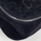 Celine C Macadam Pattern Handbag Suede Black — view 3