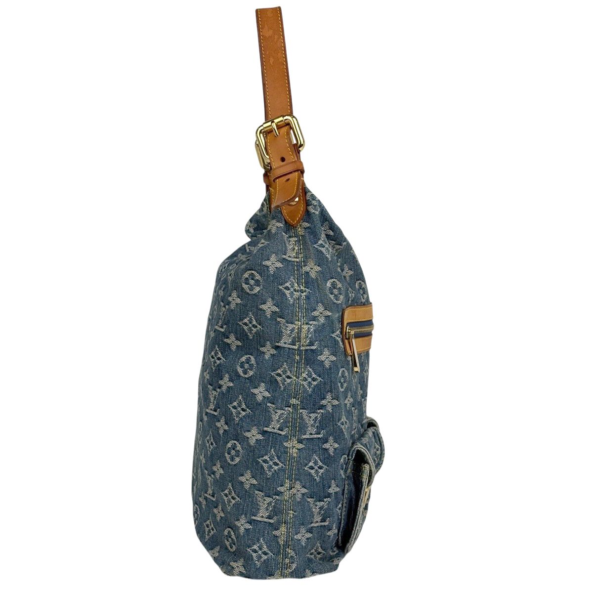 Louis Vuitton Baggy GM Shoulder Bag Monogram Denim Blue — view 4
