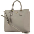 Prada Tote 2-Way Saffiano Leather Light Gray