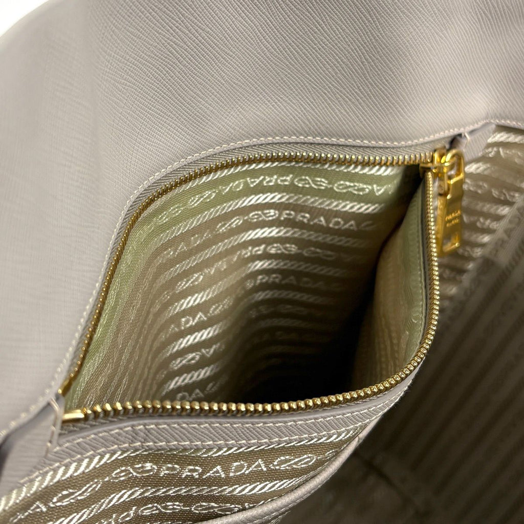 Prada Tote 2-Way Saffiano Leather Light Gray — view 8