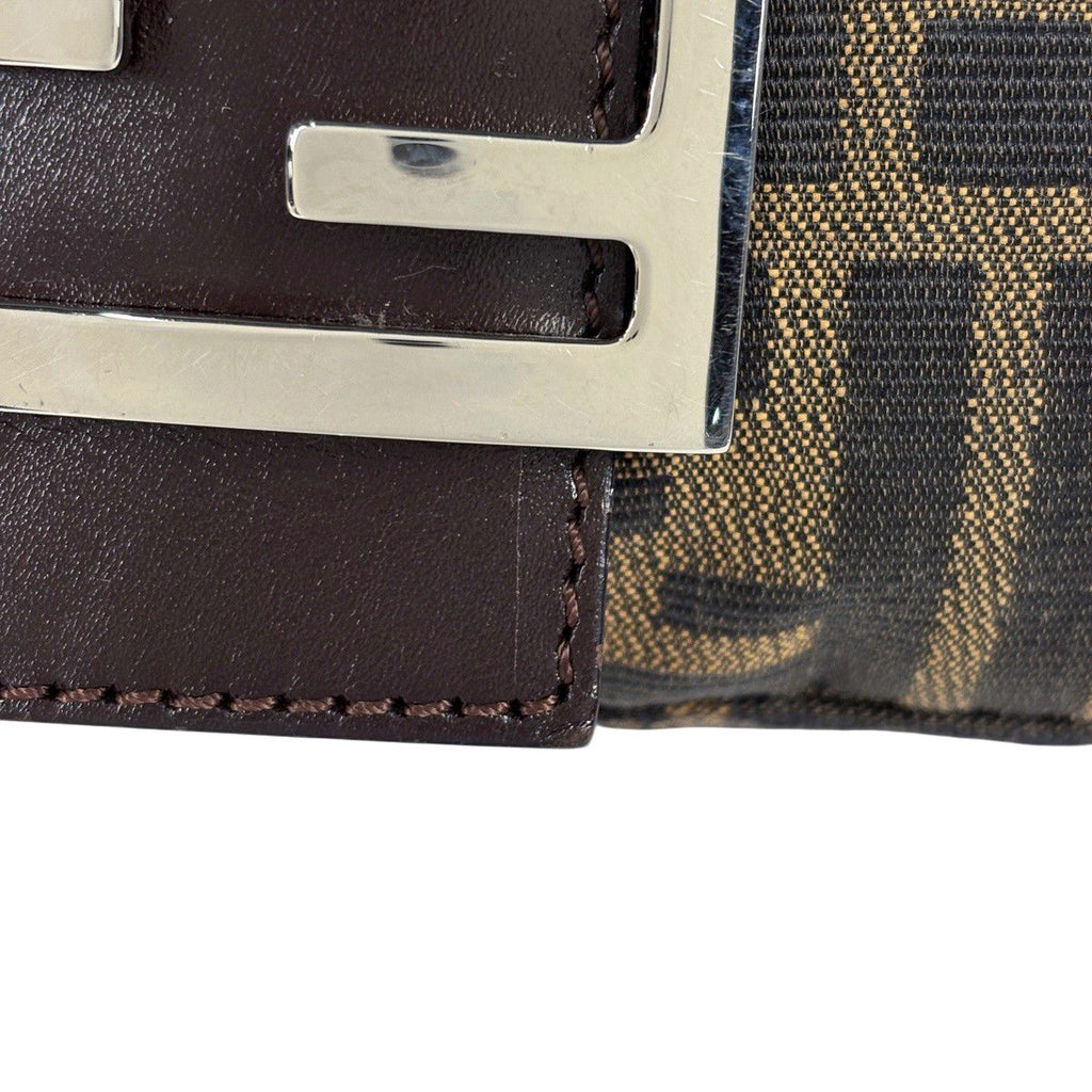 Fendi Zucca Pattern Mamma Baguette Shoulder Bag Canvas Brown — view 8