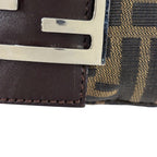 Fendi Zucca Pattern Mamma Baguette Shoulder Bag Canvas Brown — view 8
