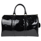 Chanel CC Logo Boston Bag 2-Way Enamel Patent Leather Black — view 3