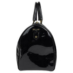 Chanel CC Logo Boston Bag 2-Way Enamel Patent Leather Black — view 4