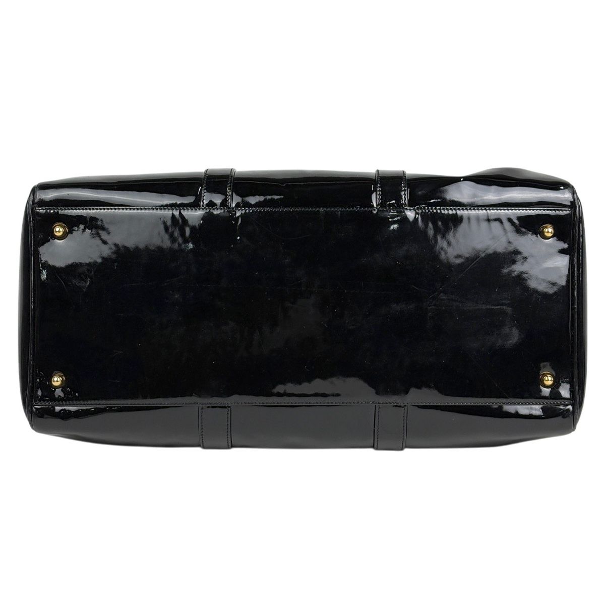Chanel CC Logo Boston Bag 2-Way Enamel Patent Leather Black — view 5