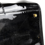 Chanel CC Logo Boston Bag 2-Way Enamel Patent Leather Black — view 6