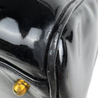 Chanel CC Logo Boston Bag 2-Way Enamel Patent Leather Black — view 7