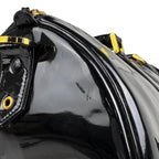 Chanel CC Logo Boston Bag 2-Way Enamel Patent Leather Black — view 9