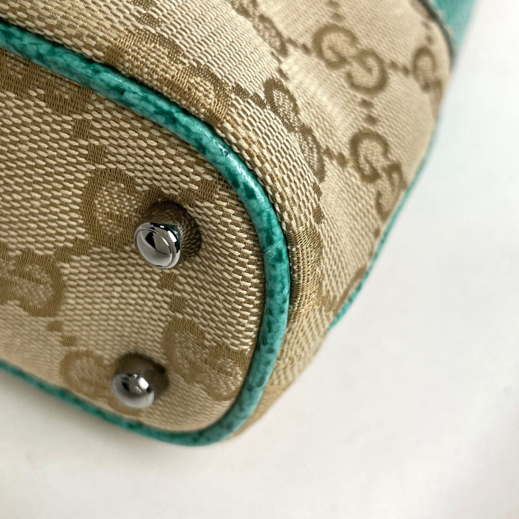 Gucci GG Pattern Tote Canvas Beige Green — view 3
