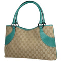 Gucci GG Pattern Tote Canvas Beige Green