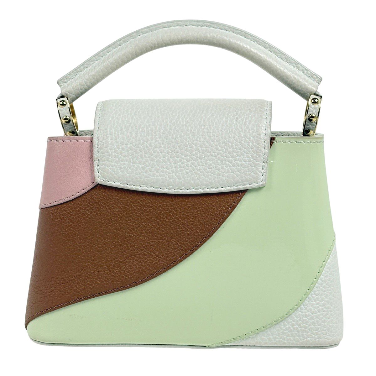 Louis Vuitton Capucines Mini 2-Way Handbag Taurillon White Pink Green — view 3