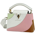 Louis Vuitton Capucines Mini 2-Way Handbag Taurillon White Pink Green