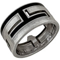Hermes Mubouche Ring Logo 925 Sterling Silver Black