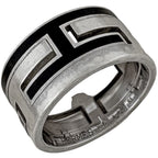 Hermes Mubouche Ring Logo 925 Sterling Silver Black