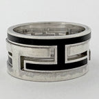 Hermes Mubouche Ring Logo 925 Sterling Silver Black — view 2