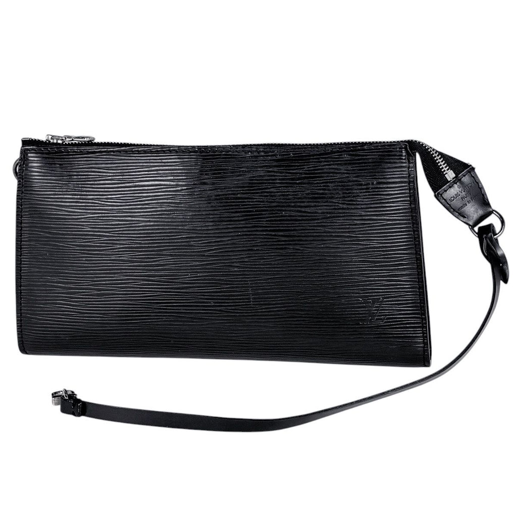 Louis Vuitton Pochette Makeup Cosmetics Handbag Pouch Epi Noir