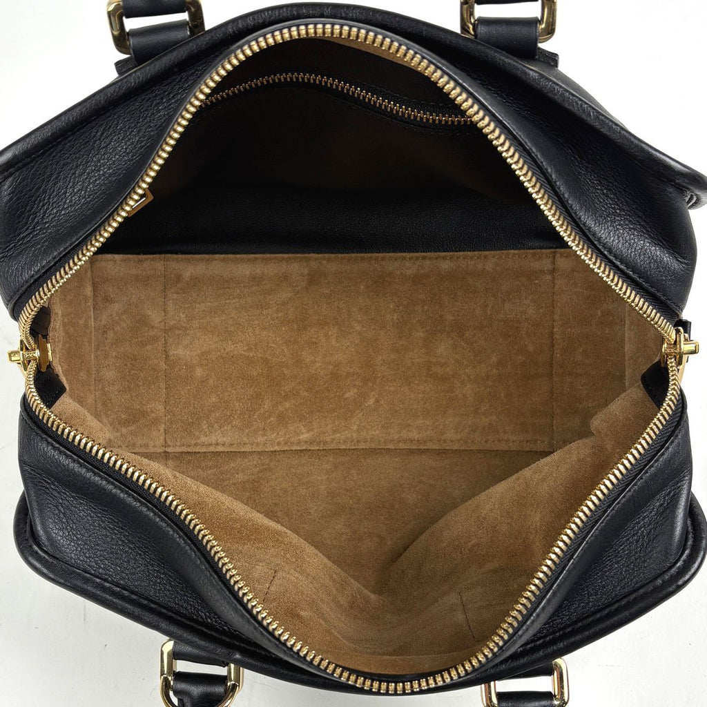 Loewe Amazona 28 2-Way Anagram Handbag Leather Black — view 9