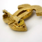 Chanel CC Logo Rhinestone Brooch Gold Plated — view 3