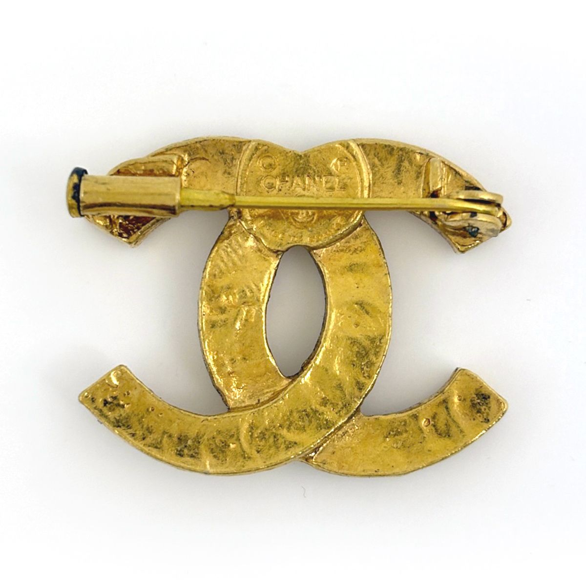 Chanel CC Logo Rhinestone Brooch Gold Plated — view 2