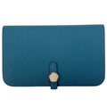 Hermes Dogon GM Bifold Wallet Taurillon Clemence Blue