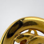 Chanel CC Logo Earrings Round Gold Plated — view 5