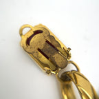 Chanel Color Stone Earrings Swing Gripoix Gold Plated Red Green — view 4