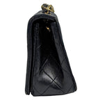 Chanel Mini Quilted Single Flap Chain CC Logo Shoulder Bag Leather Black — view 2