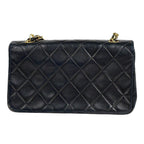 Chanel Mini Quilted Single Flap Chain CC Logo Shoulder Bag Leather Black — view 3