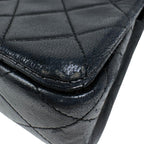 Chanel Mini Quilted Single Flap Chain CC Logo Shoulder Bag Leather Black — view 8