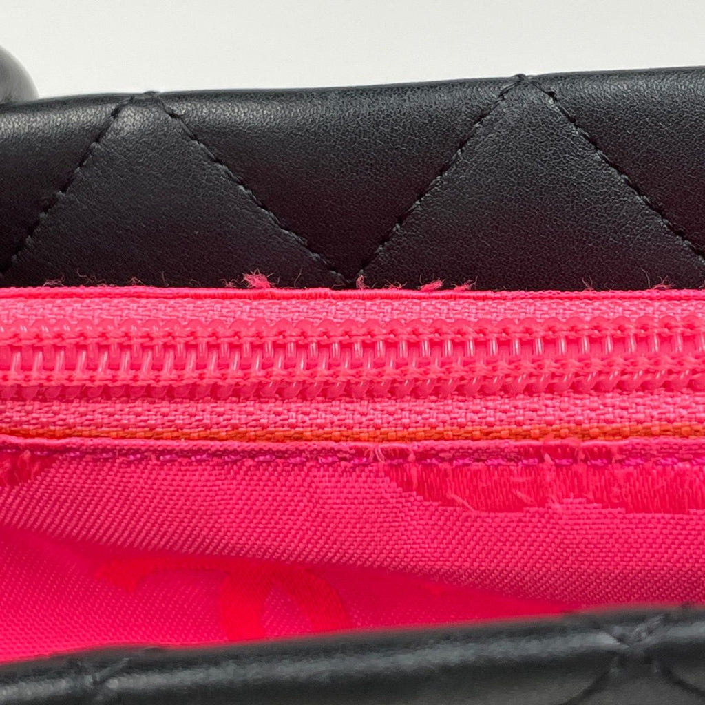 Chanel Cambon Line Tote CC Logo Handbag Leather Black — view 7