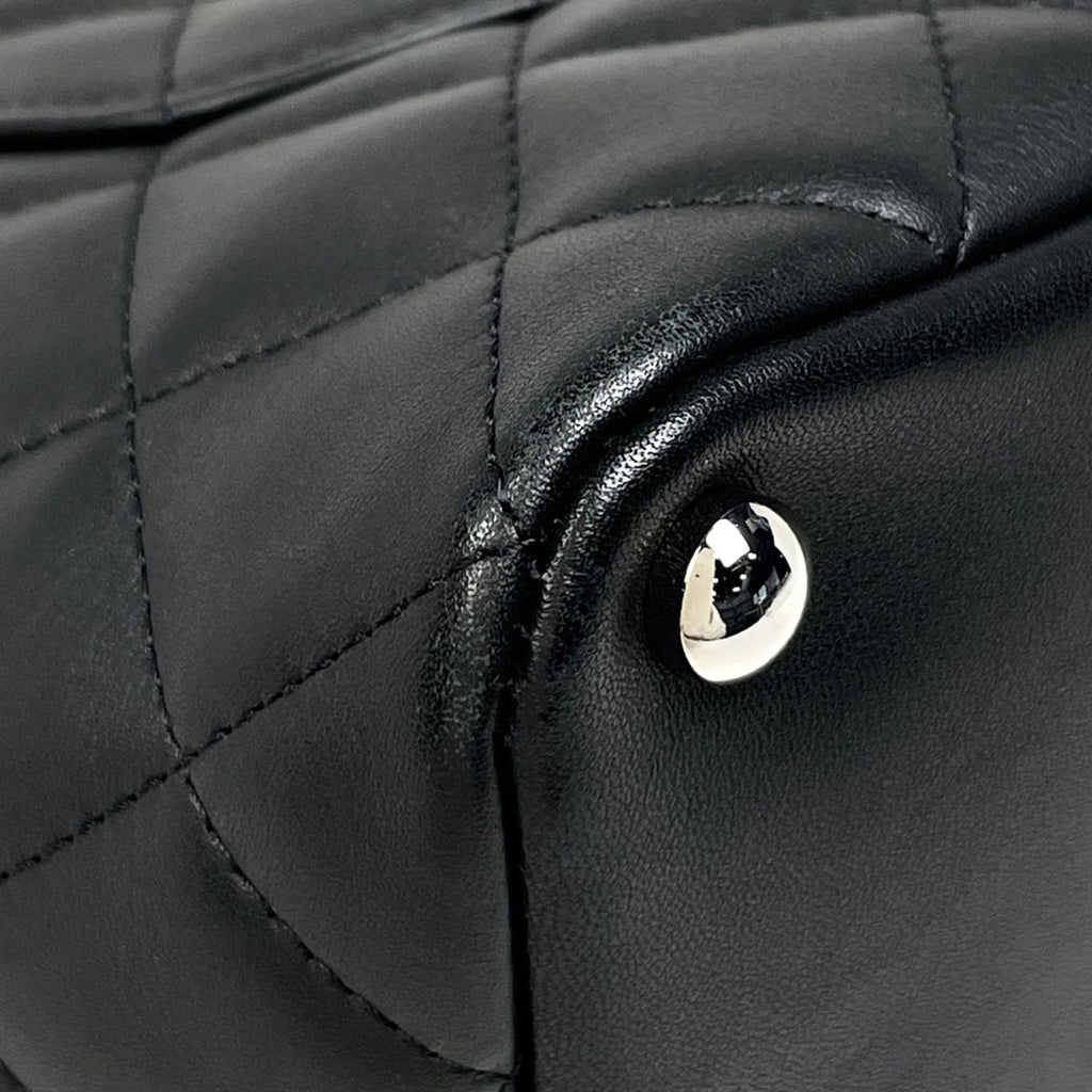 Chanel Cambon Line Tote CC Logo Handbag Leather Black — view 3